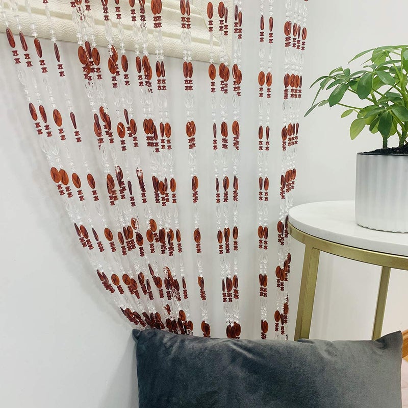 ZiDeTang Acrylic Beaded Door Curtain Home Décor Tassel Room Divider Curtain (Brown, 100cm by 195cm) - Image 4